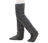 Chaussettes Hautes en Duvet d'oie for Noël, Guêtres Douillettes Montantes for l'hiver, Chaussettes Montantes Chaudes Et Confortables(Dark Grey)