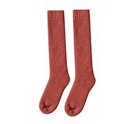 Chaussettes hautes en laine mérinos pour femme - Chaussettes hautes en tricot respirant pour mollet long mollet chaud uni chaussettes thermiques antidérapantes, b, Taille unique
