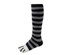 Chaussettes Hautes en Velours Corail pour Filles, Bas d'hiver, Motif à Rayures Chat Polaire Plat