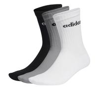 Adidas Chaussettes enfant Linear Crew matelassées 3 paires gris/blanc/noir 5-6 ans