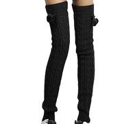 Chaussettes Hautes Femme Longue Tricot Femme Hiver Chaud Laine Décontractées Ou Officielles pour Filles De Fleurs pour Femmes Flocon De Neige Noel Socquette