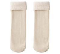 Chaussettes Hautes Fille Enfant Chaussette Longues sans Couture pour Filles - Chaussettes Montantes Genou pour Enfants en Polaire Douce et Fine en Velours, Chaussette Thermiques (White, 1-10 years)