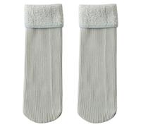 Chaussettes Hautes Fille Enfant Chaussette Longues sans Couture pour Filles - Chaussettes Montantes Genou pour Enfants en Polaire Douce et Fine en Velours, Chaussette (Light Gray, 1-10 years)