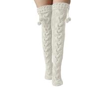 Chaussettes Hautes Montantes Femme de Genoux Longues Cuisse Dessus du Genou Jambières College Socks compression Coton Chaudes pour en cosplay, fête,