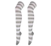 Chaussettes hautes pour femme Montantes Over Knee Thigh College Socks bas longs de fête Halloween EntraîNement Sportif