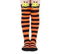 Chaussettes Hautes Rayées pour Filles, Chaussettes Genou Jambières Enfant Respirant Collants pour Enfants Chaussettes Longues en Coton Sans Couture Chaussette Haute D'hiver pour Enfants