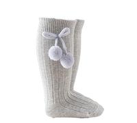 Chaussettes hautes solides mi-mollet pour bébé, gris, 3-12 mois