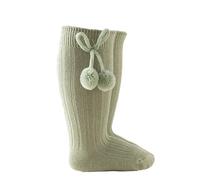 Chaussettes hautes solides mi-mollet pour bébé, Vert clair., 12-24 mois