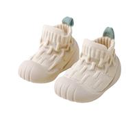 Chaussettes Hiver Bebe - Respirantes pour Bébé Premières Chaussures À Semelle Souple pour Ramper Et Marcher Tôt À L'Intérieur comme À L'Extérieur (White 12-18 Months)