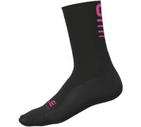 Ale Strada 2.0 Long Socks Noir EU 44-47 Black / Fluor Pink