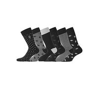 Chaussettes Homme 39-42, Coton Peigné Lot de 6, Noir 2CA