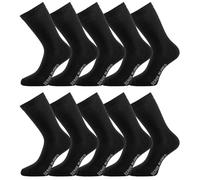 Chaussettes Homme 43-46, Coton Peigné Lot de 10, Noir N