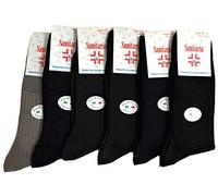 Chaussettes Homme Courtes Sanitaires Fil d'Écosse - Lot de 6 Paires - Produit Italien Garanti - Ressort DOC : 2 Bleu, 2 Anthracite, 1 Autre Couleur