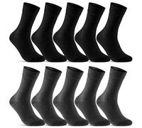 Chaussettes Homme Femme 10 Paires Confortable Coton Respirantes (Noir Anthracite 39-42)