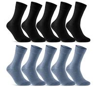 Chaussettes Homme Femme 10 Paires Confortable Coton Respirantes (Noir Bleu 35-38)