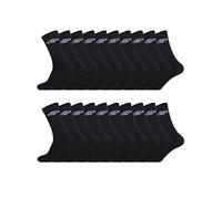 Umbro Chaussettes Homme, Chaussette Haute Homme (Lot de 20) - Noir 39/42