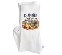 Chaussettes Homme Femme Chambéry c'est sacré | Coton Pointe Renforcée Talon Sans Couture 36-40 à 41-45 | Sport Ville Bureau | Idée Cadeau Souvenir Ville Secret Santa Noël