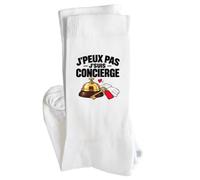 Chaussettes Homme Femme Concierge J'peux pas | Pour Lui | Coton Pointe Renforcée Talon Sans Couture 36-40 à 41-45 | Sport Ville Bureau | Idée Cadeau Gardien Secret Santa Noël