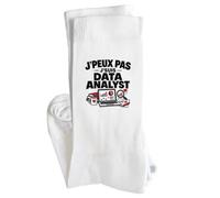 Chaussettes Homme Femme Data Analyst J'peux pas | Pour Elle | Coton Pointe Renforcée Talon Sans Couture 36-40 à 41-45 | Sport Ville Bureau | Idée Cadeau Informaticien Informaticienne Secret Santa Noël