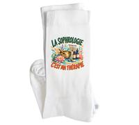Chaussettes Homme Femme La sophrologie c'est ma thérapie | Coton Pointe Renforcée Talon Sans Couture Taille 41-45 | Sport Ville Bureau | Cadeau Anniversaire Noël Secret Santa