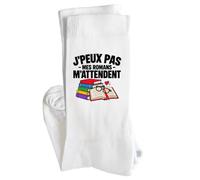 Chaussettes Homme Femme Lecture J'peux pas | Coton Pointe Renforcée Talon Sans Couture 36-40 à 41-45 | Sport Ville Bureau | Idée Cadeau Lecteur Lectrice Secret Santa Noël