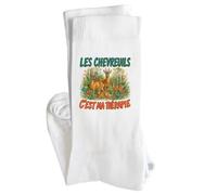 Chaussettes Homme Femme Les chevreuils c'est ma thérapie | Coton Pointe Renforcée Talon Sans Couture 36-40 à 41-45 | Sport Ville Bureau | Cadeau Anniversaire Noël Secret Santa