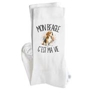 Chaussettes Homme Femme Mon Beagle c'est ma vie | Coton Pointe Renforcée Talon Sans Couture 36-40 à 41-45 | Sport Ville Bureau | Cadeau Propriétaire Chien Anniversaire Noël Secret Santa