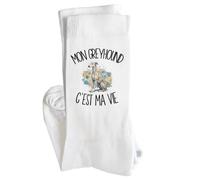 Chaussettes Homme Femme Mon Greyhound c'est ma vie | Coton Pointe Renforcée Talon Sans Couture 36-40 à 41-45 | Sport Ville Bureau | Cadeau Propriétaire Chien Anniversaire Noël Secret Santa