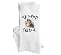 Chaussettes Homme Femme Mon Shetland c'est ma vie | Coton Pointe Renforcée Talon Sans Couture 36-40 à 41-45 | Sport Ville Bureau | Cadeau Propriétaire Chien Anniversaire Noël Secret Santa