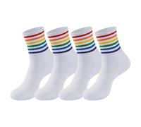 Chaussettes Homme,Gay Pride Accessoire Drapeau Lgbt Accessoires Happy Socks,Femme Arc-en-ciel Rayures Mi-mollets Tennis Chaussette Femmes Drôles Multicolores Sport Sock,pour Lgbtq Fierté Festival(4)
