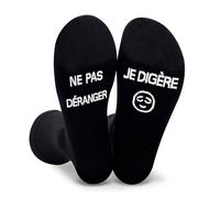 Chaussettes Homme Humour 43-46, Chaussettes Rigolotes Noires Coton