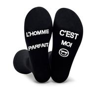 Chaussettes Homme Humour 43-46, Chaussettes Rigolotes Noires Coton