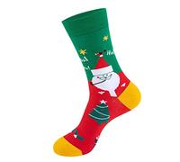 Chaussettes Homme Noel Chaussette De Noel Decoration, Chaussette Unisexe Cadeau pour Amis Ou Festival Socks Fantaisie De Mode Classique À Motifs Drôles Confortable Et Respirant Multicolore 39-46
