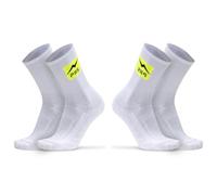 Chaussettes Homme Sport Respirantes, Tennis, Padel, Chaussettes Coton de Performance Doux Certifié, Vêtements de Sport pour Homme, Football, Crossfit, 2 paires (Bianco, 43-46)