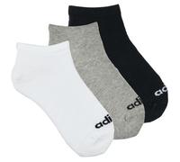 adidas Mixte Thin Linear Low-Cut Socks 3 Pairs, Medium Grey Heather / White / Black, 40-42