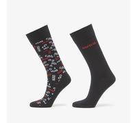 HUGO Lot de deux paires de chaussettes à logo en coton mélangé - Style 2P RS TAPE LOGO CC, 50568556 Noir 43-46