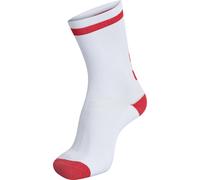 Hummel Chaussettes basses d'intérieur Elite – Blanc/rouge – Taille 27-30