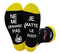 Chaussettes Humour Homme 39-46 Chaussettes de Cadeaux Antidérapant Noel Fête Pères Anniversaire Cadeau Papa Grand Garçon Rigolo (FR/ES, Numérique, 39, 46, Taille normale, Taille normale, Black Yellow)