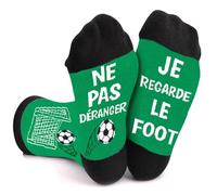 Chaussettes Humour Homme NE PAS DERANGER JE REGARDE LE FOOT, Chaussettes Fantaisie Rigolotes Coton, Idee Cadeau Fete des Peres Noel Anniversaire Saint Valentin pour Homme Femme Couple Collègue Frere