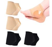 Chaussettes Hydratantes Réutilisables pour la Nuit 4 Paires Talon en Gel Ventilé à Bout Chaussettes Ouvert Silicone Souple Chaussette Améliorer Pieds Secs et Craquelés