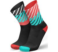 Chaussettes de running incylence diagonals noir rouge bleu