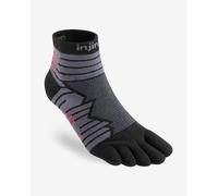 Chaussettes Injinji Ultra Run Mini-Crew gris noir rouge - L
