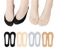 Chaussettes Invisibles Femme, 4 Paires Antidérapant Respirant Pour Talons Hauts, de Bateau, Baskets, Chaussures Lefo (FR/ES, Numérique, 35, 38, Taille normale, Taille normale, Standard, Multicolore)
