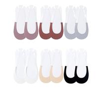 Chaussettes Invisibles Femme,6 Paires Chaussettes Basse Courtes Protège-Pied pour Femmes Socquettes Respirantes de Ballerine avec Bandes Antidérapantes en Silicone en Coton,pour Ballerines Escarpins
