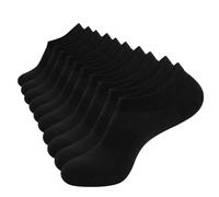 Chaussettes Invisibles Homme Femme Basses et Courtes en Coton Socquettes fines et élastiques 39-42 43-46 (FR/ES, Numérique, 43, 46, Taille normale, Taille normale, Noir 5 paires)