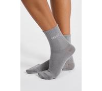 Chaussettes irrisées avec écriture - Legende - TU - Grey - Femme - Etam