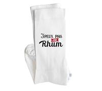 Chaussettes J’peux pas j’ai rhum | Socks | Taille 41-45 | Idée Chaussettes Personnalisées Cadeau Fête Original Famille Travail Départ Collègue Retraite Noël.