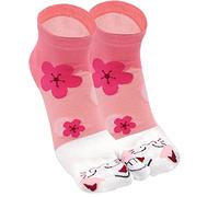 Chaussettes Japonaises Tabi en Coton Tong Flip-Flop Sabots Motif Sakura, Taille 35-41, 4 Paires
