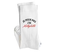 Chaussettes Je peux pas j’ai mobylette | Socks | Taille 41-45 | Idée Chaussettes Personnalisées Cadeau Fête Original Famille Travail Départ Collègue Retraite Noël.