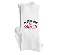Chaussettes Je peux pas j’ai squash | Socks | Taille 41-45 | Idée Chaussettes Personnalisées Cadeau Fête Original Famille Travail Départ Collègue Retraite Noël.